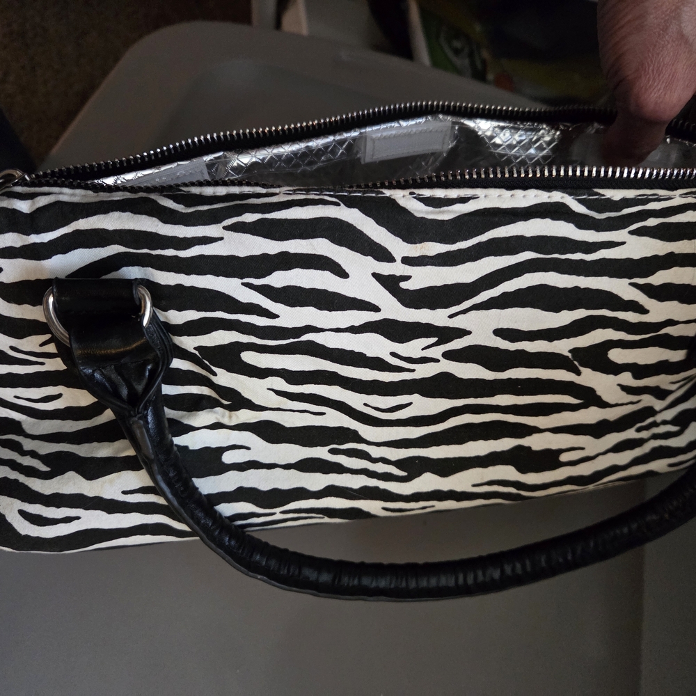 Zebra Print Women's Handbag - Black & White